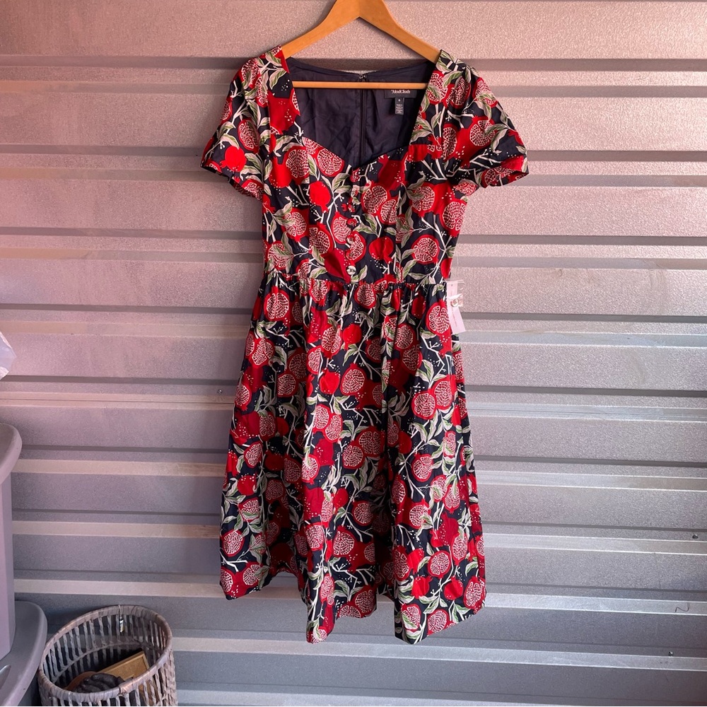 ModCloth NWT fit and flare dress with a pomegranate print